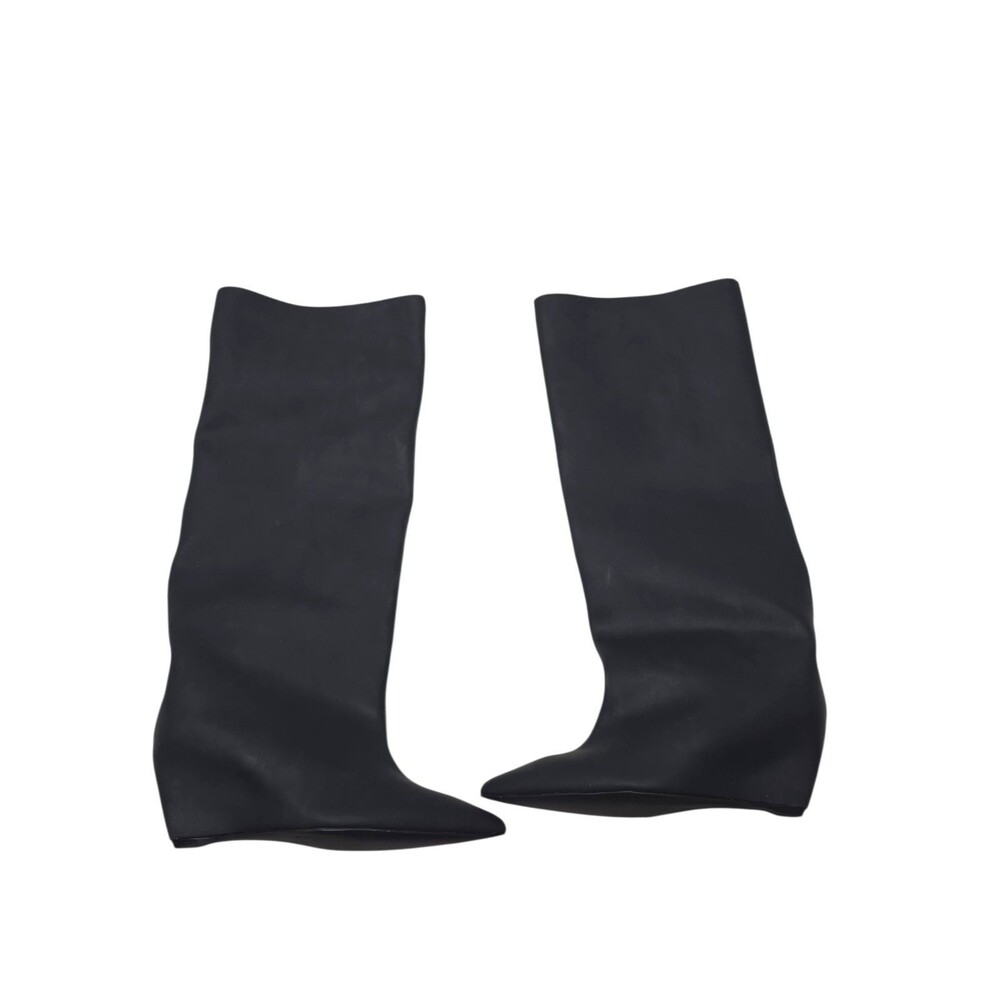 Yeezy HB-01 Tall Black Rubber Wedge Boots Sz 8